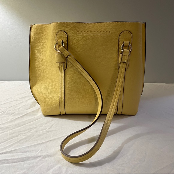 Nanette Lepore Large Yellow Faux Leather Purse - Picture 3 of 9